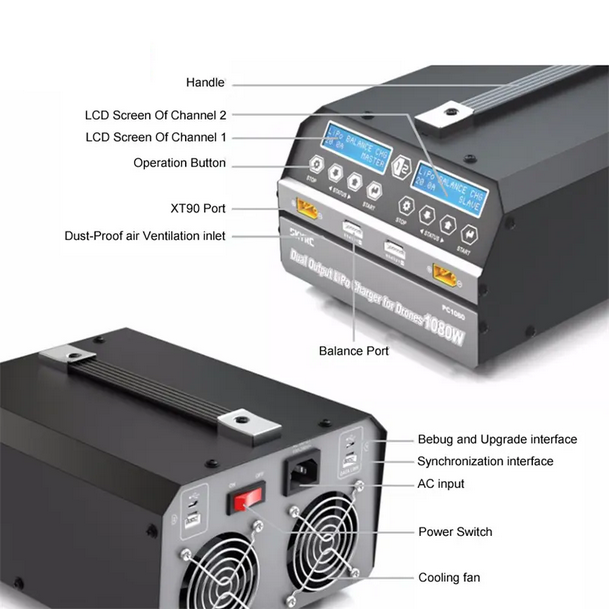 SKYRC PC1080 6S Dual Channel LiPo Battery Charger-details-Drone batteries and chargers
